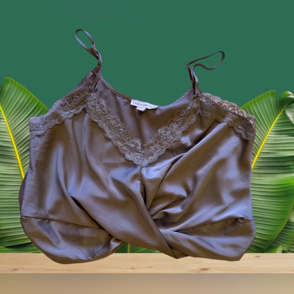 And NOW This crop to cami gray sleeveless with a pleat design on the front XL - Picture 1 of 16